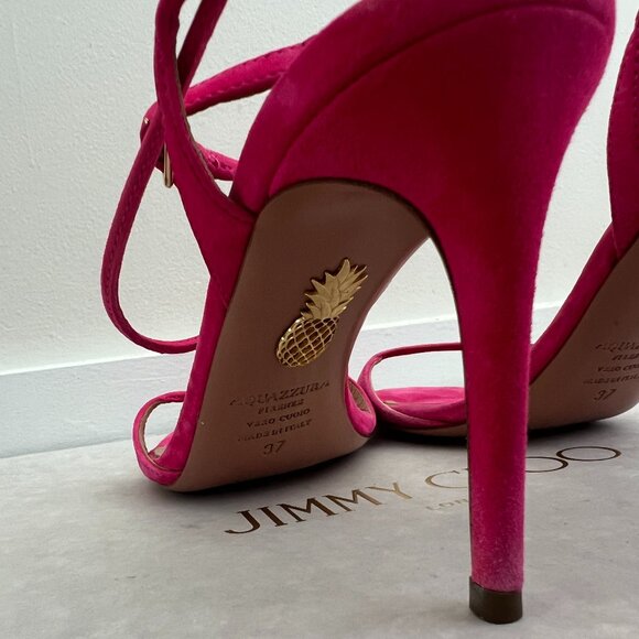 Aquazzura Minute 85 Sandal in Exotic Pink - Picture 7 of 8